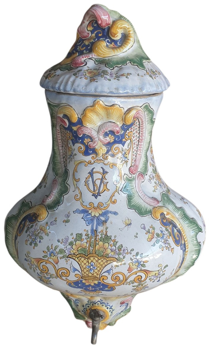 Alfred Renoleau Complete Earthenware Fountain And Its Support -photo-2