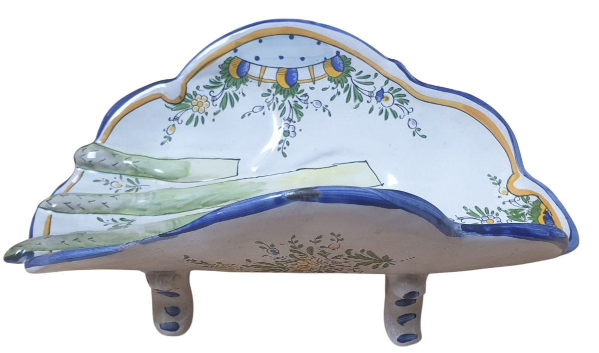 Alfred Renoleau services a asperges en faience 13 pièces -photo-4