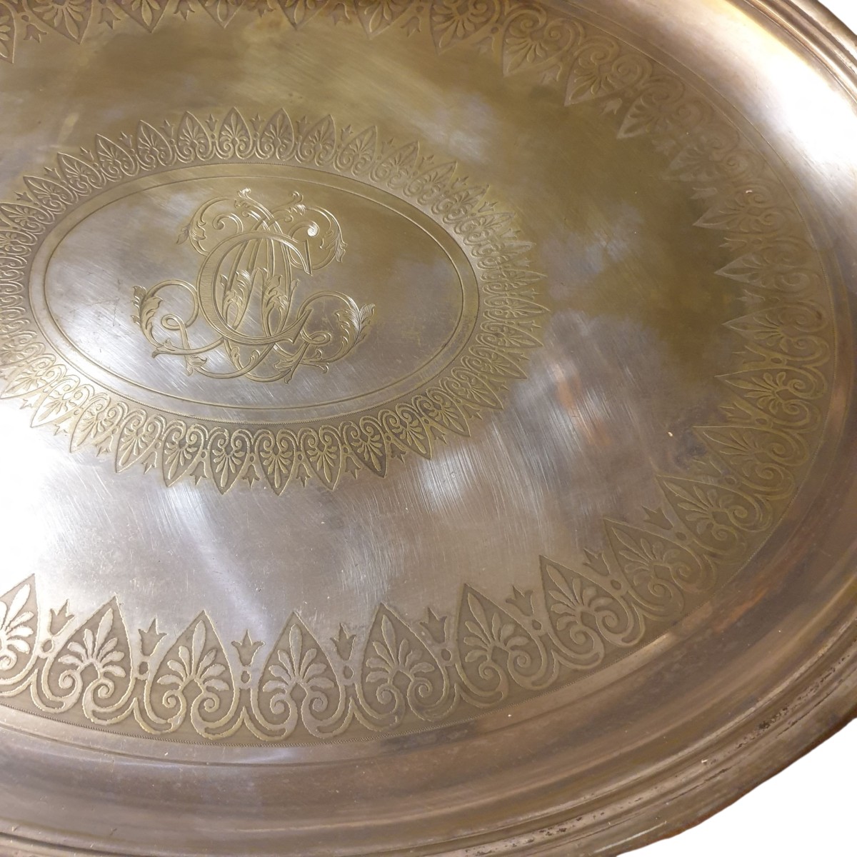 Huge Serving Dish In Silver-plated Bronze, 78 Cm Long, 5 Kg, 19th Century -photo-4