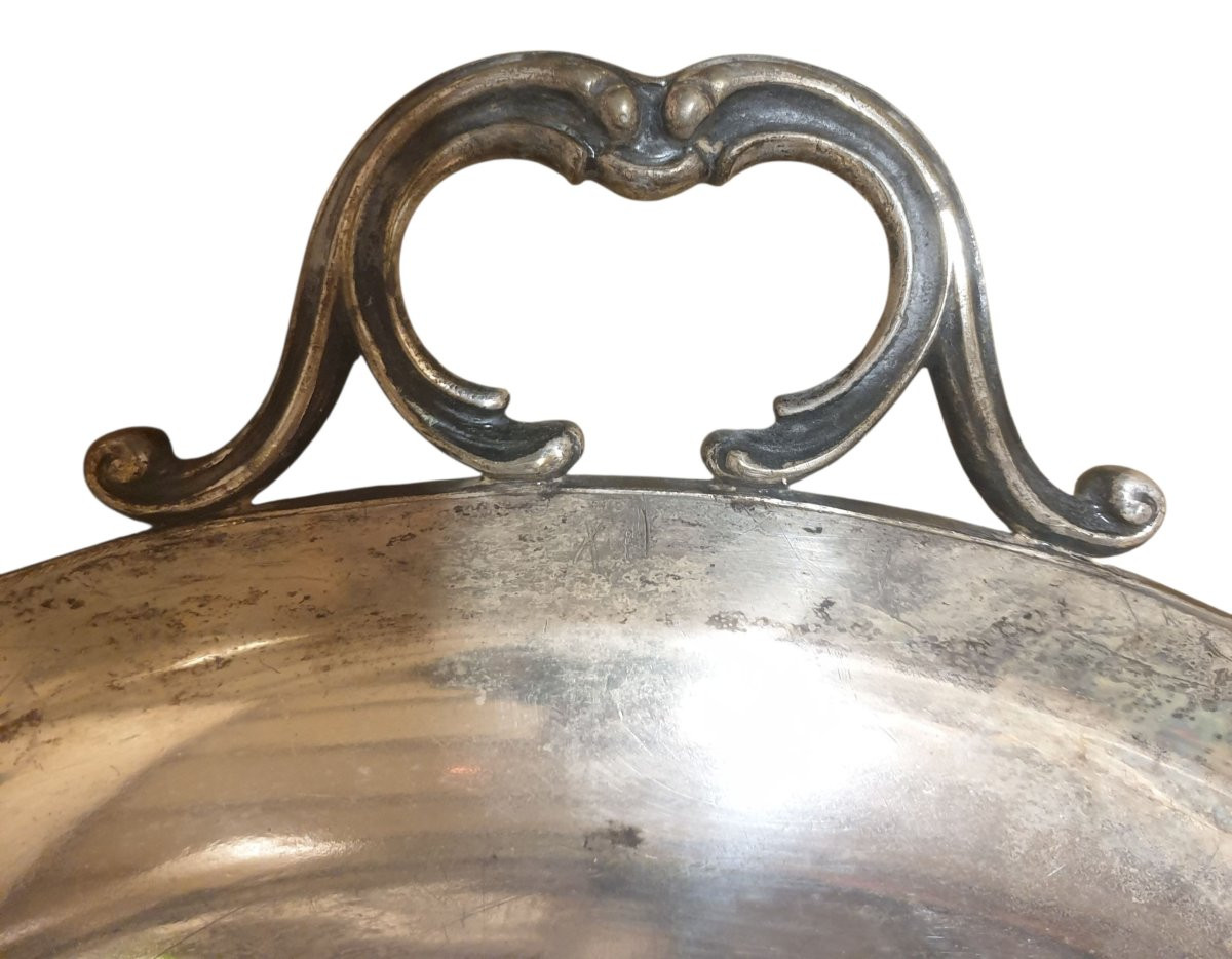 Huge Serving Dish In Silver-plated Bronze, 78 Cm Long, 5 Kg, 19th Century -photo-6