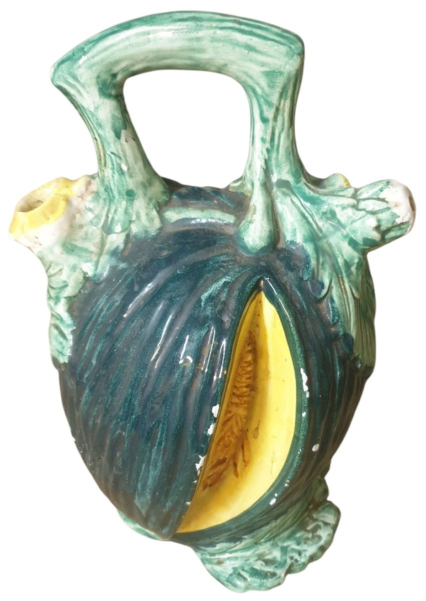Ceramic Melon Pitcher From Manises, Spain, Circa 1960-1970 -photo-4