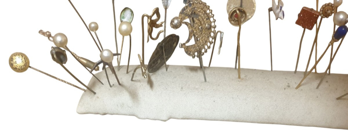 Lot de 40 épingles à chapeaux ancienne 