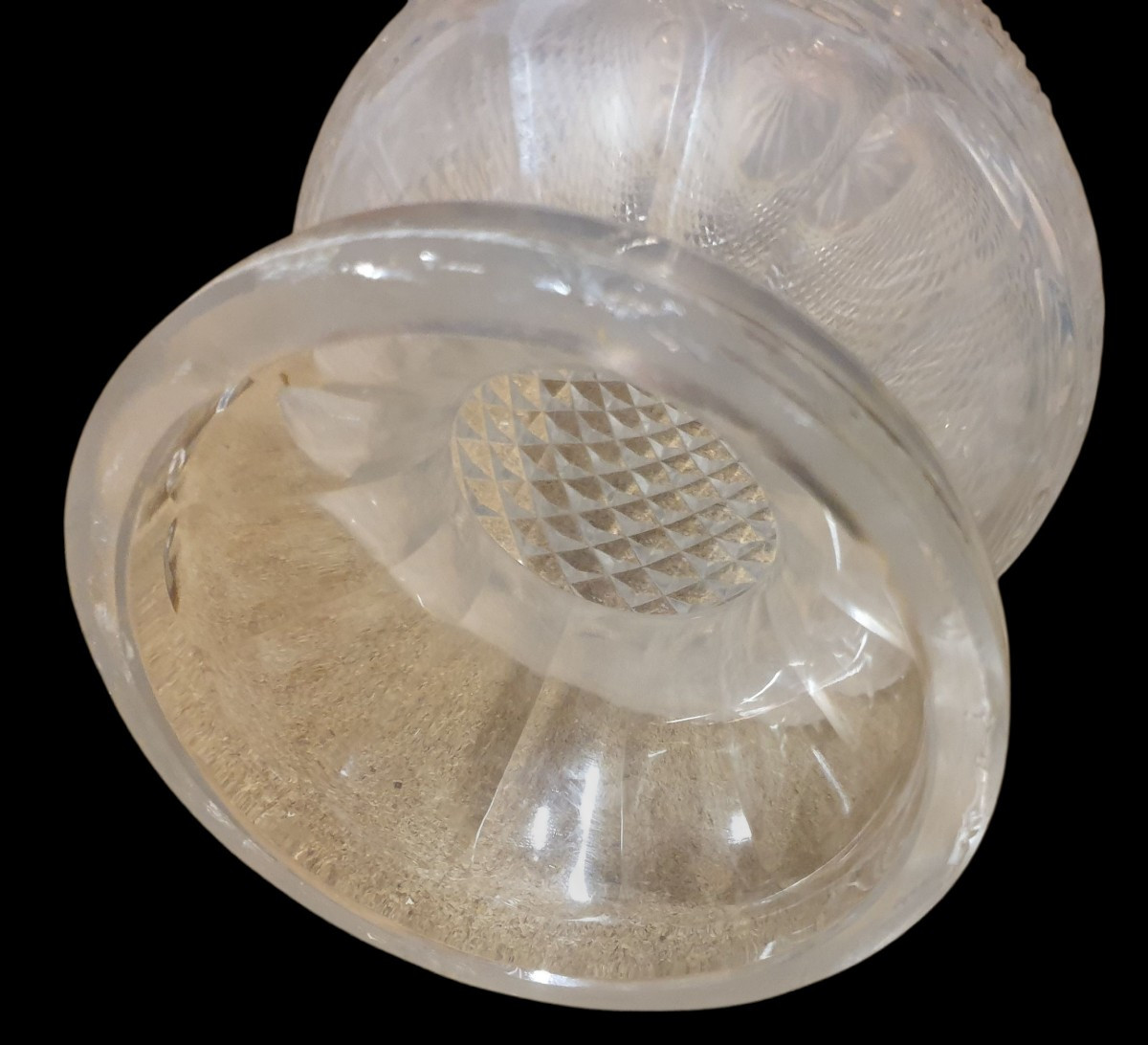 Important Saint Louis Baluster Vase In Diamond-cut Crystal H 27 Cm-photo-4