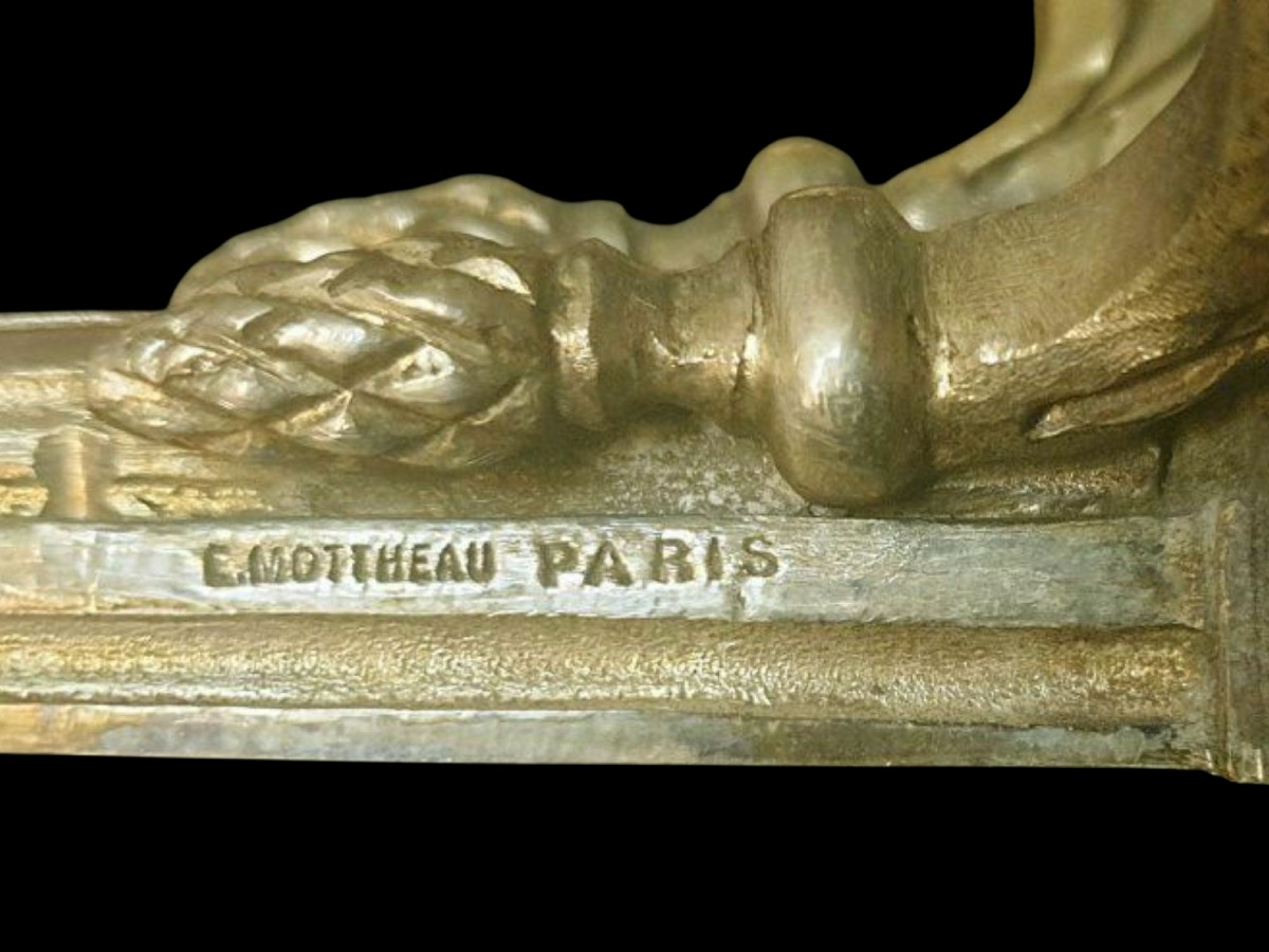 E.mottheau Paris Pair Of Gilt Bronze Wall Lights Signed -photo-4
