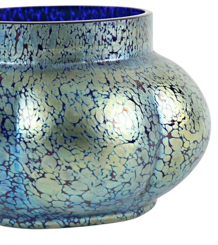 Loetz Butterfly Vase, Swollen And Polylobed, Iridescent -photo-2