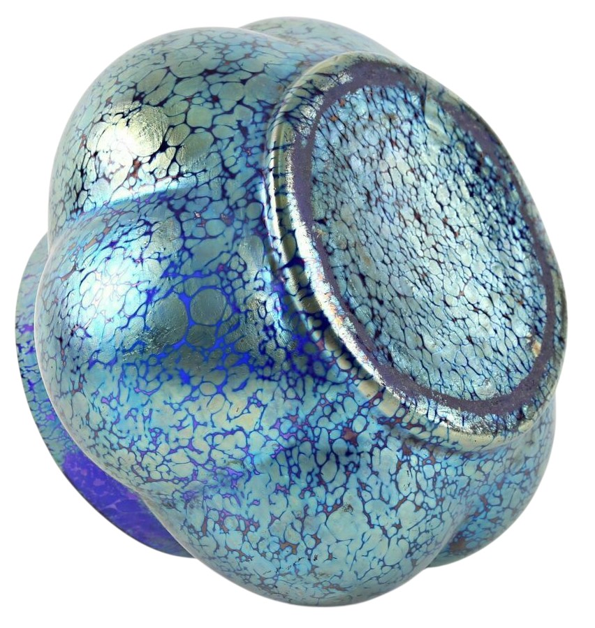 Loetz Butterfly Vase, Swollen And Polylobed, Iridescent -photo-3