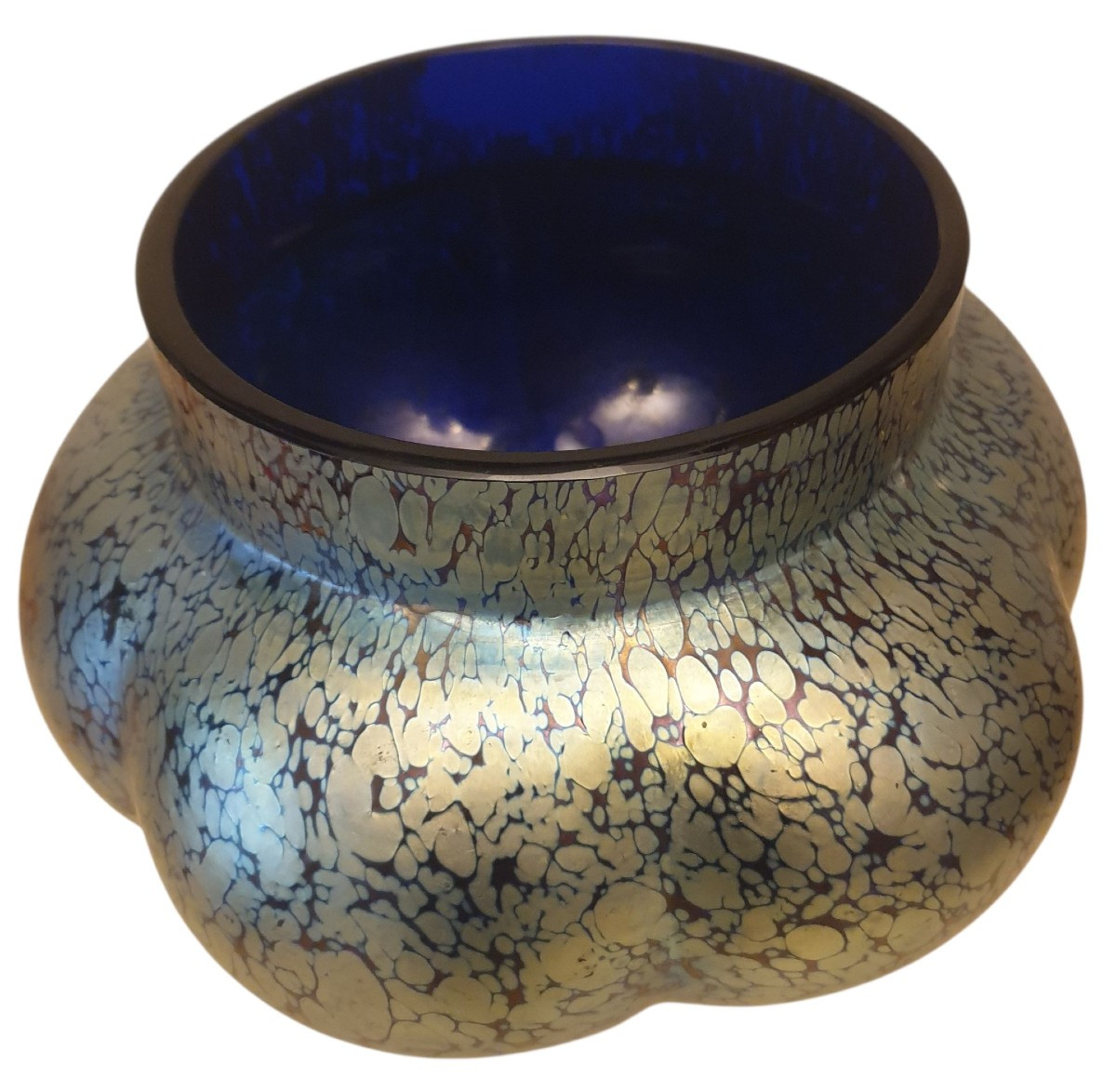 Loetz Butterfly Vase, Swollen And Polylobed, Iridescent -photo-1