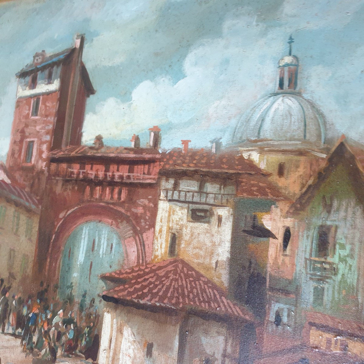 Saltzeli Italian School Landscape Of Animated Venice Oil On Canvas Signed-photo-4