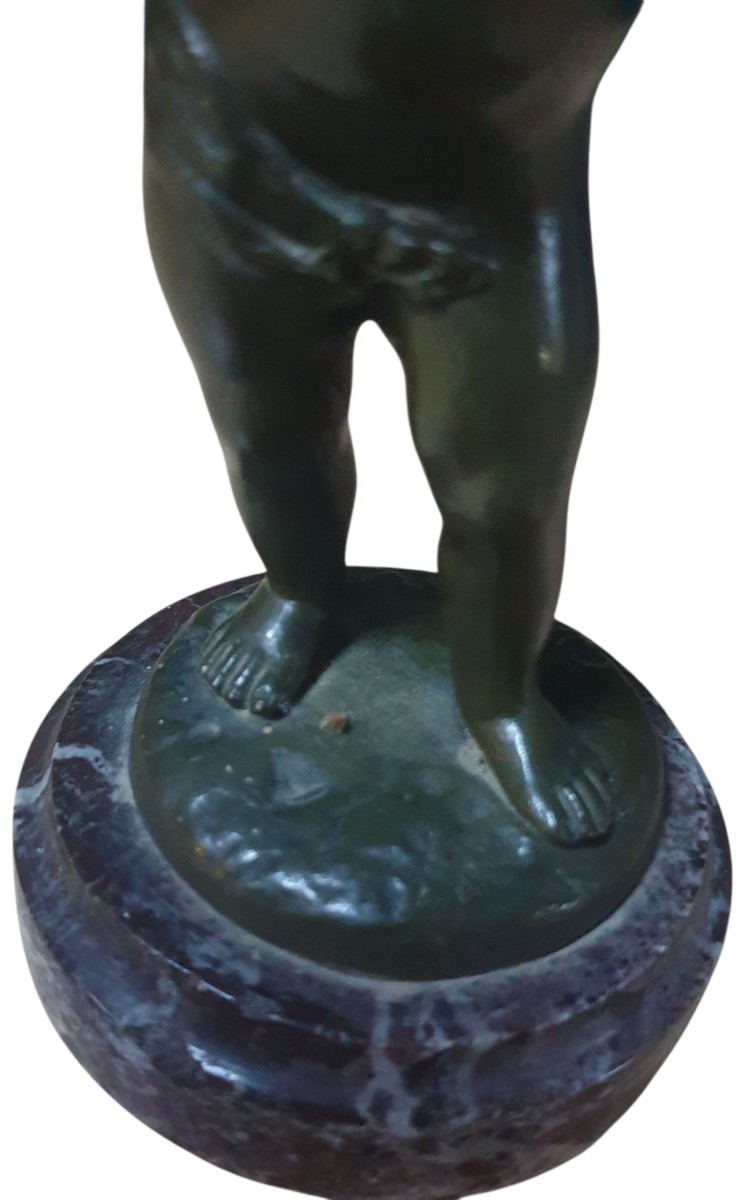 Clodion Bronze Sculpture Of A Child Playing The Pan Flute-photo-4