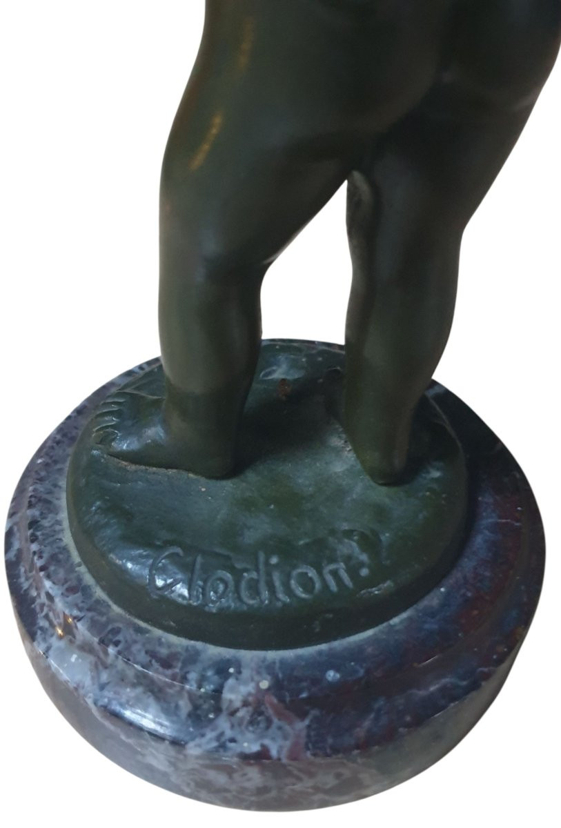 Clodion Bronze Sculpture Of A Child Playing The Pan Flute-photo-1