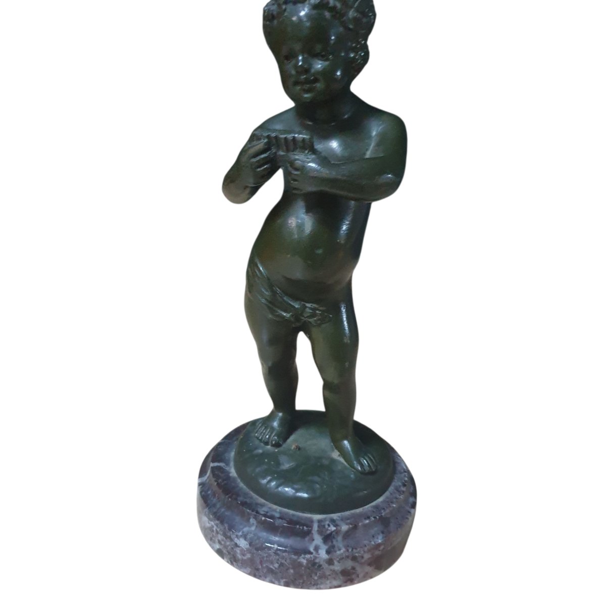 Clodion Bronze Sculpture Of A Child Playing The Pan Flute-photo-5