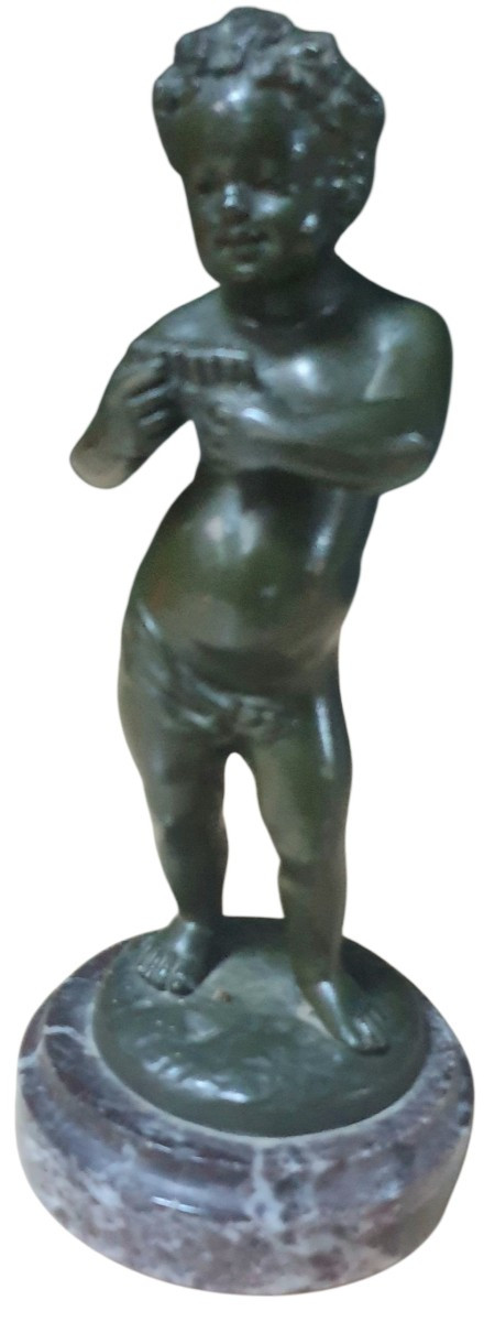Clodion Bronze Sculpture Of A Child Playing The Pan Flute