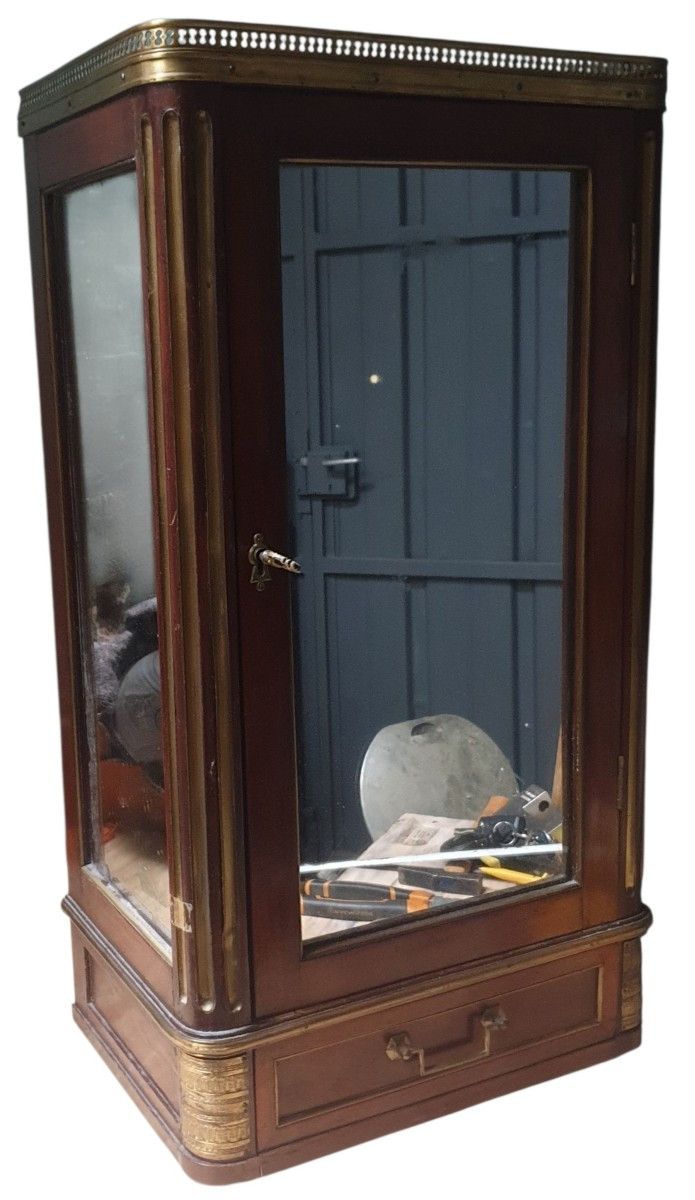 Petite vitrine époque louis XVI en Acajou -photo-2