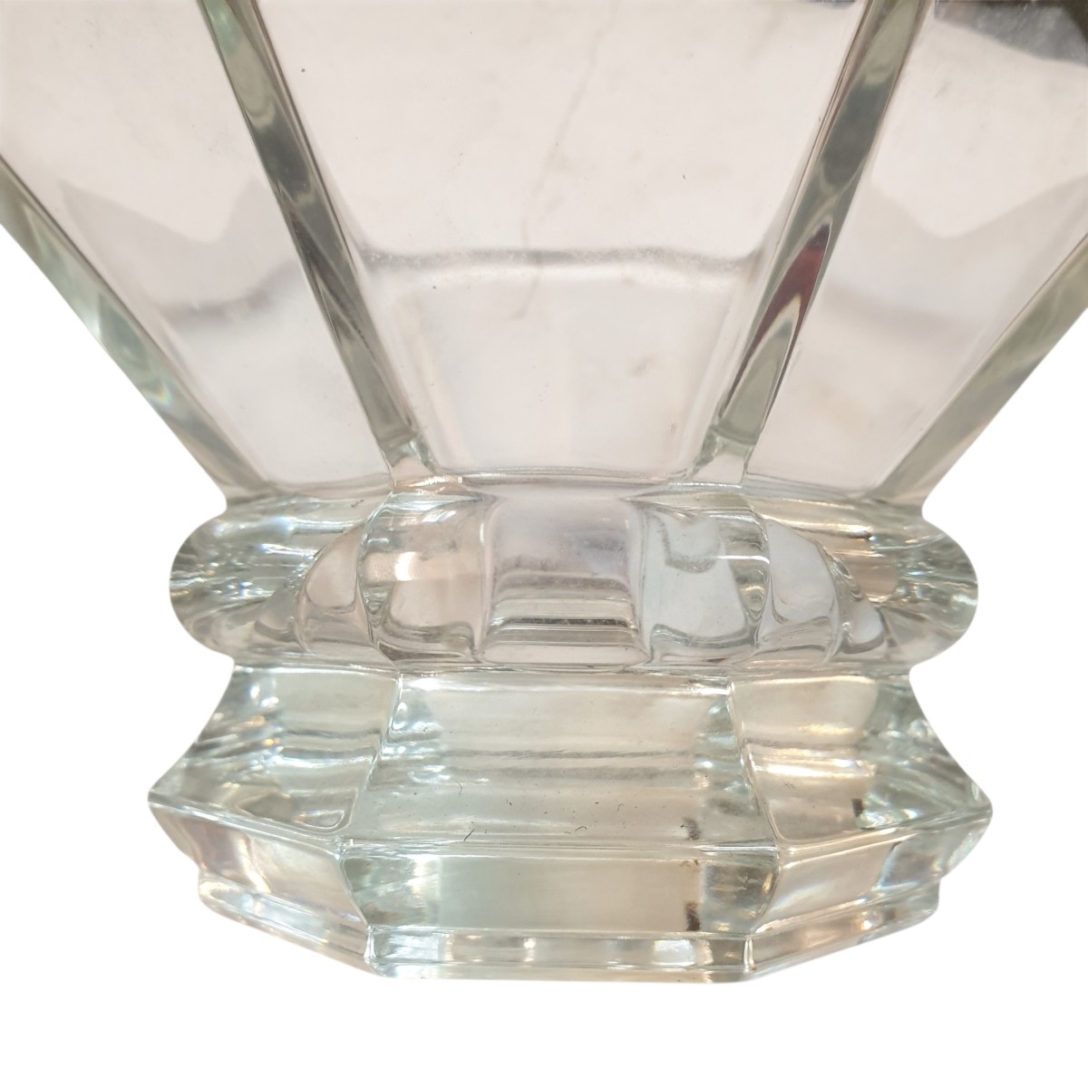 Baccarat Large Crystal Bowl, 4.5 Kg, Signed, Sea Green Color -photo-4