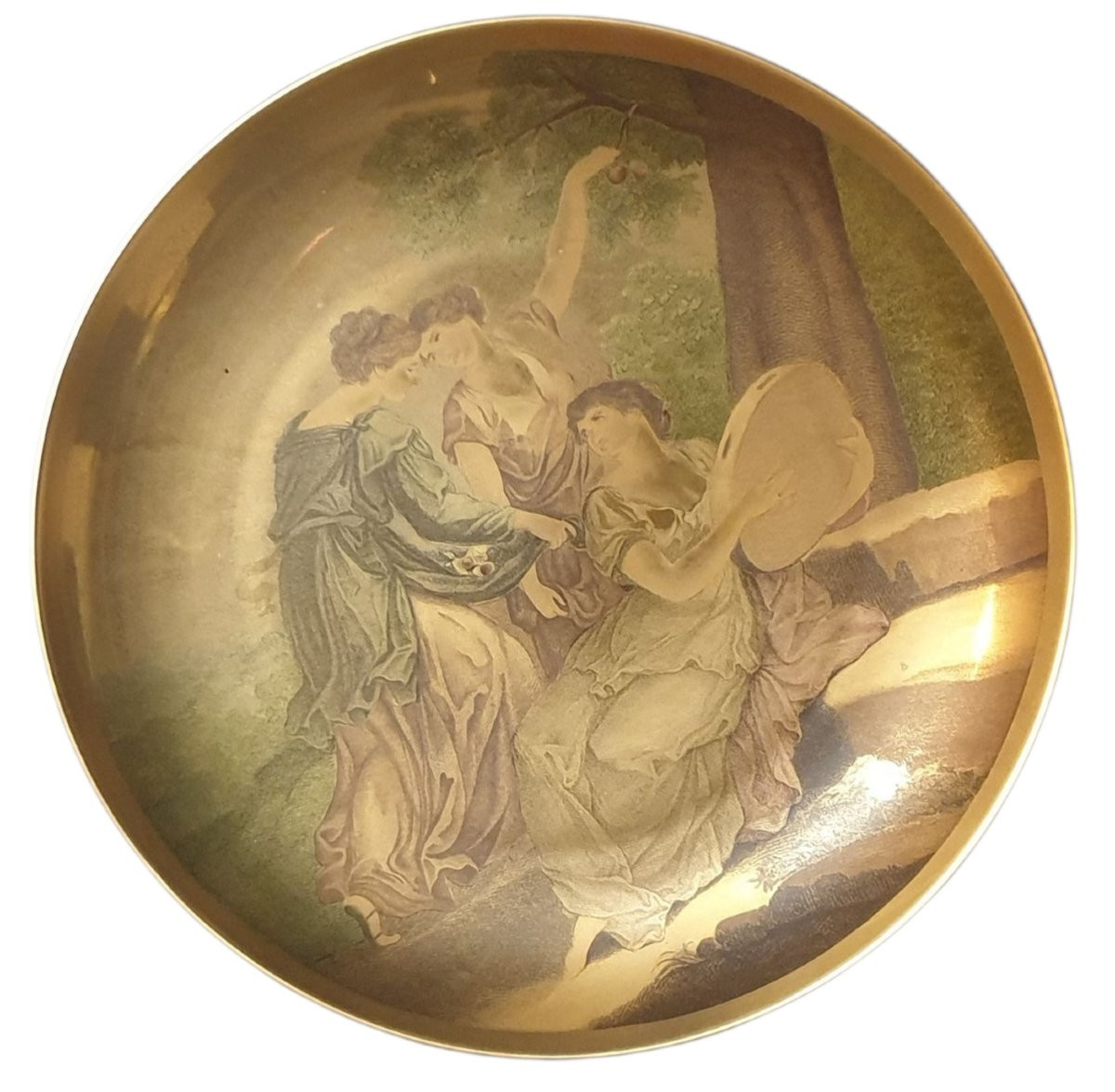 Bavaria 4 grande assiettes porcelaine doré Allemagne XXème -photo-2