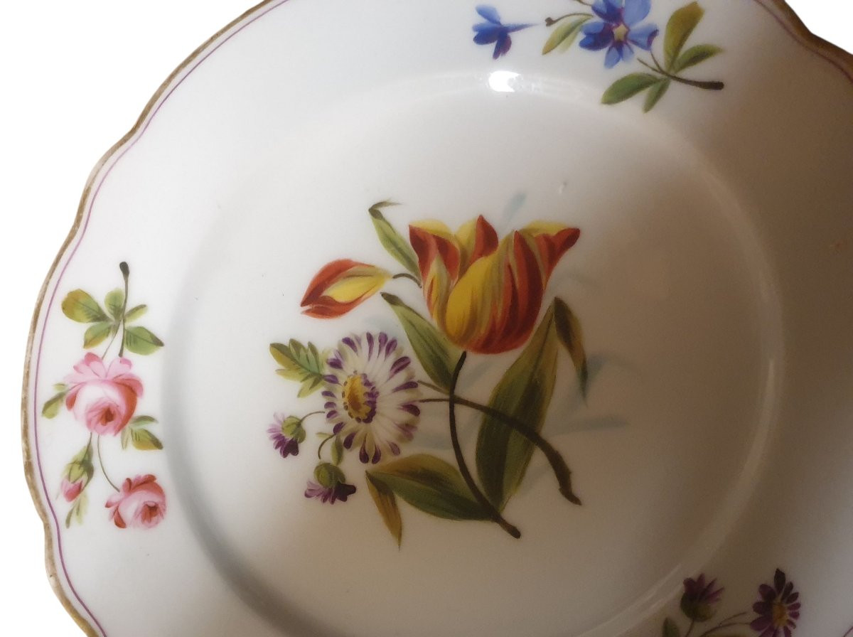 2 Meissen Or Saxon German Porcelain Plates -photo-5