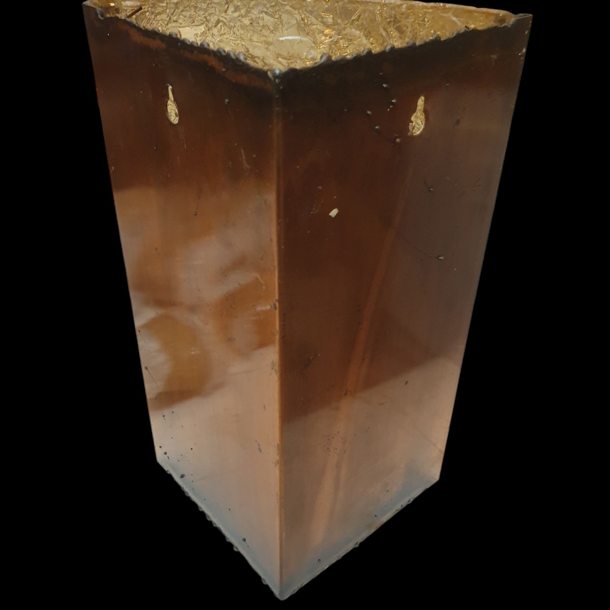 Accolay Corner Wall Light In Patinated Copper And Resin, France, Circa 1970-photo-3