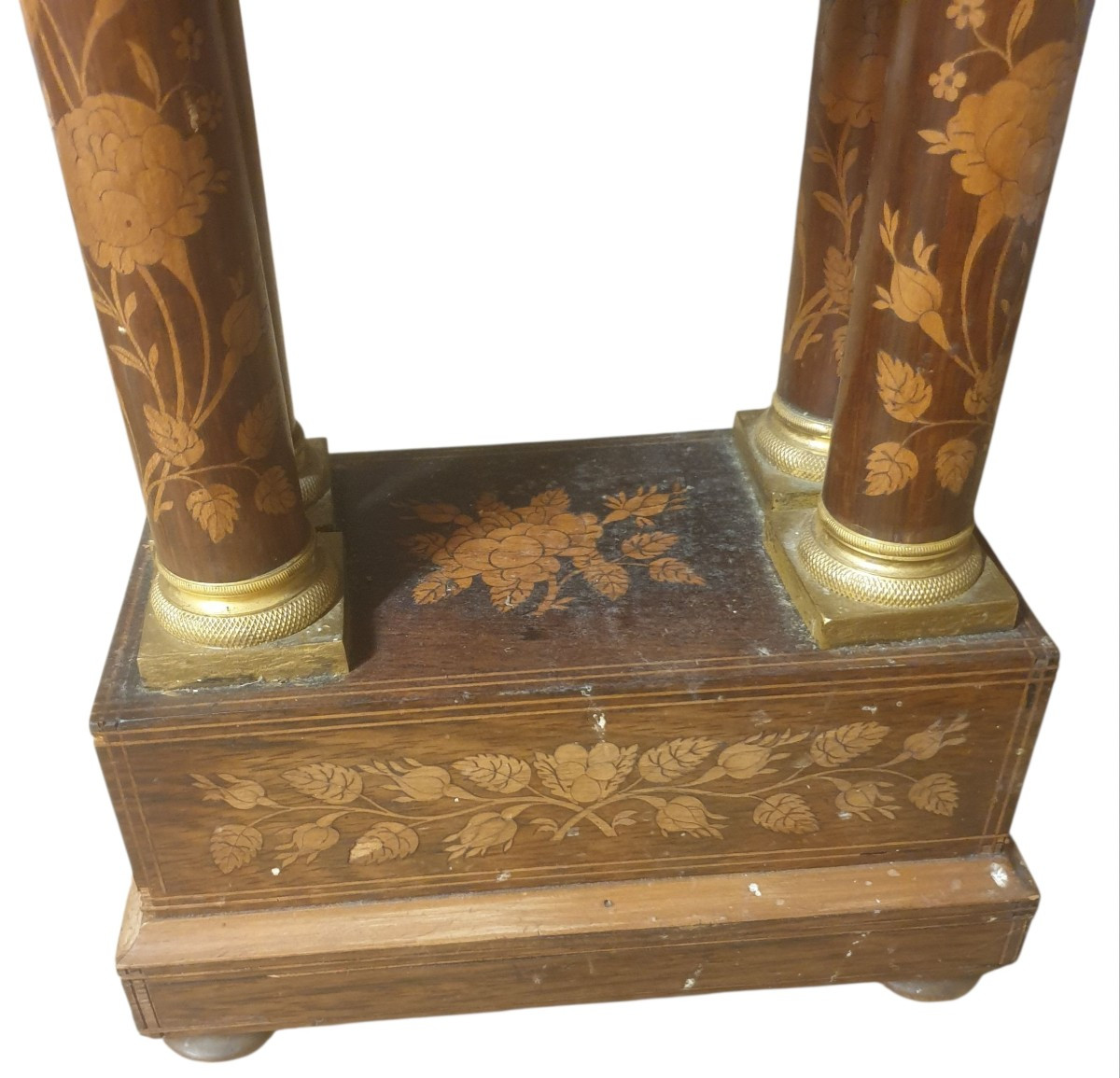 Pendule a colonne Charles xx en marqueterie -photo-4