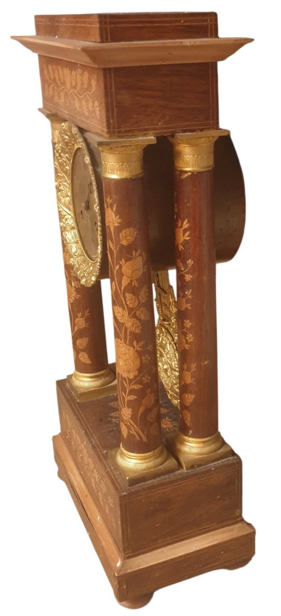 Pendule a colonne Charles xx en marqueterie -photo-2