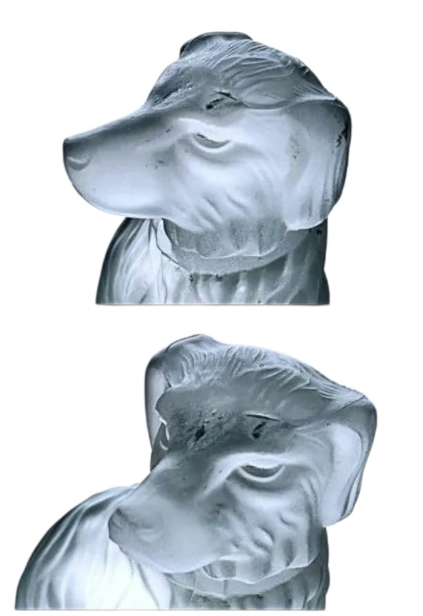 Baccara Presse Papier d’époque Napoléon III Chien Assis XIXe-photo-3