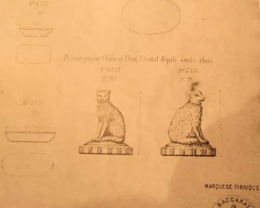 Baccara Presse Papier d’époque Napoléon III Chien Assis XIXe-photo-4