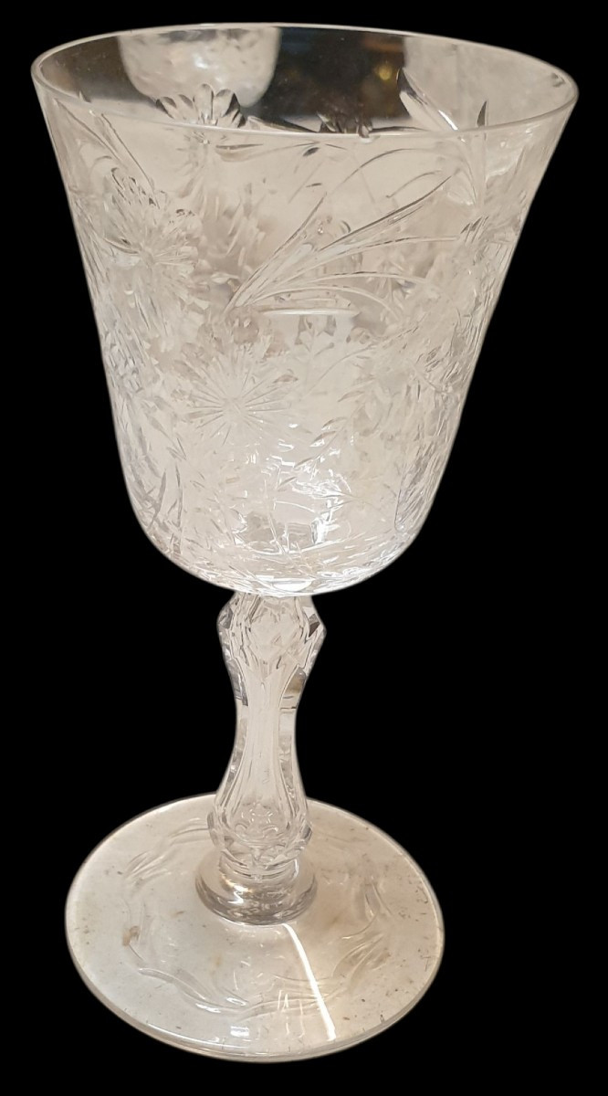 8 Saint Louis Virginia Pattern Glasses, 15.5 Cm High -photo-4