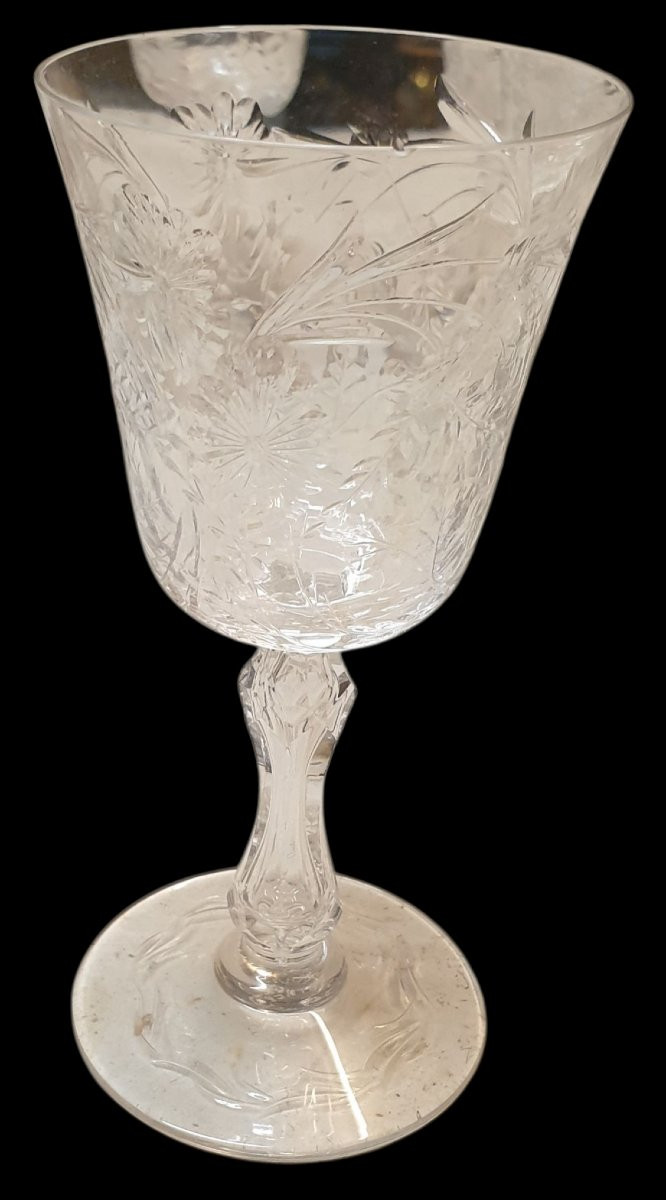 8 Saint Louis Virginia Pattern Glasses, 15.5 Cm High -photo-1