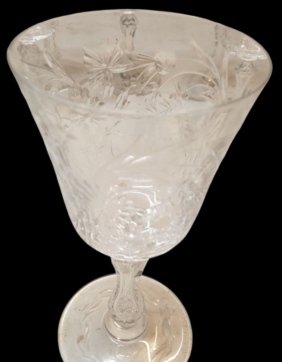8 Saint Louis Virginia Pattern Glasses, 15.5 Cm High -photo-4