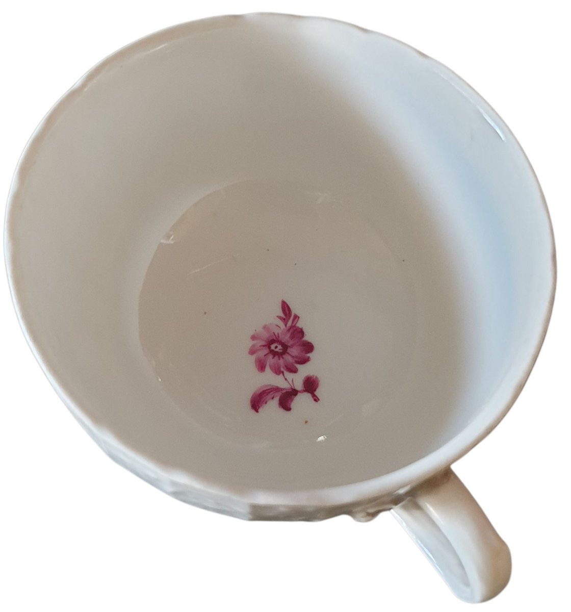 Meissen 18eme tasse et sous tasse porcelaine rose -photo-4