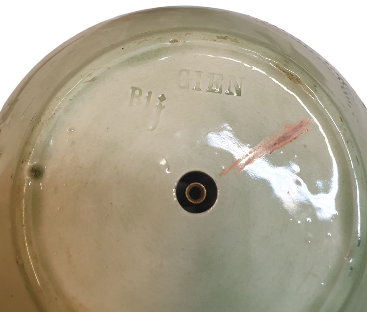 Gien Model Bernard Théodore Deck Lamp In Bronze And Gien Earthenware -photo-4