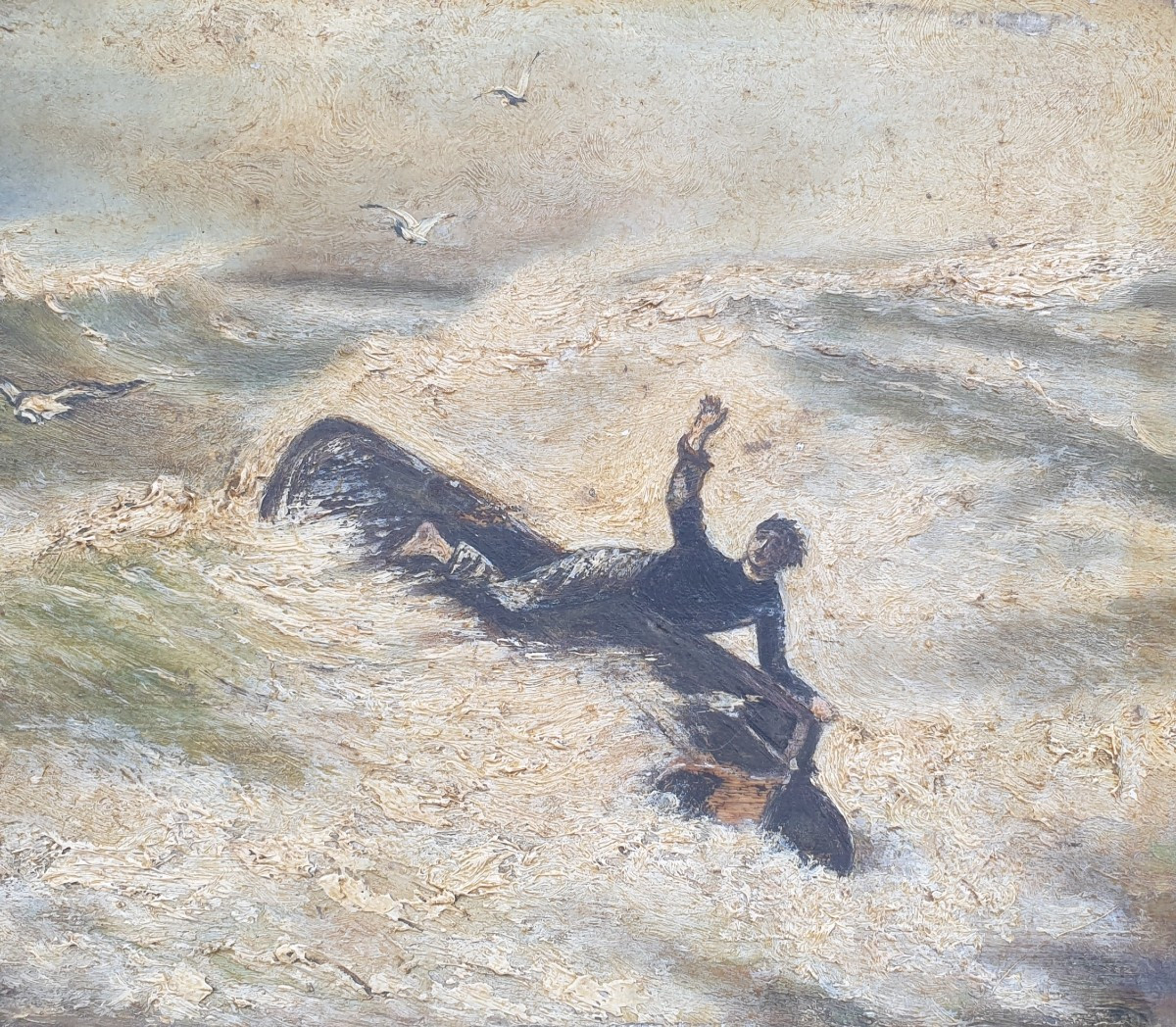 Ludovic Napoléon Lepic, Attributed, Oil On Panel, Dated 1889, Shipwreck -photo-2