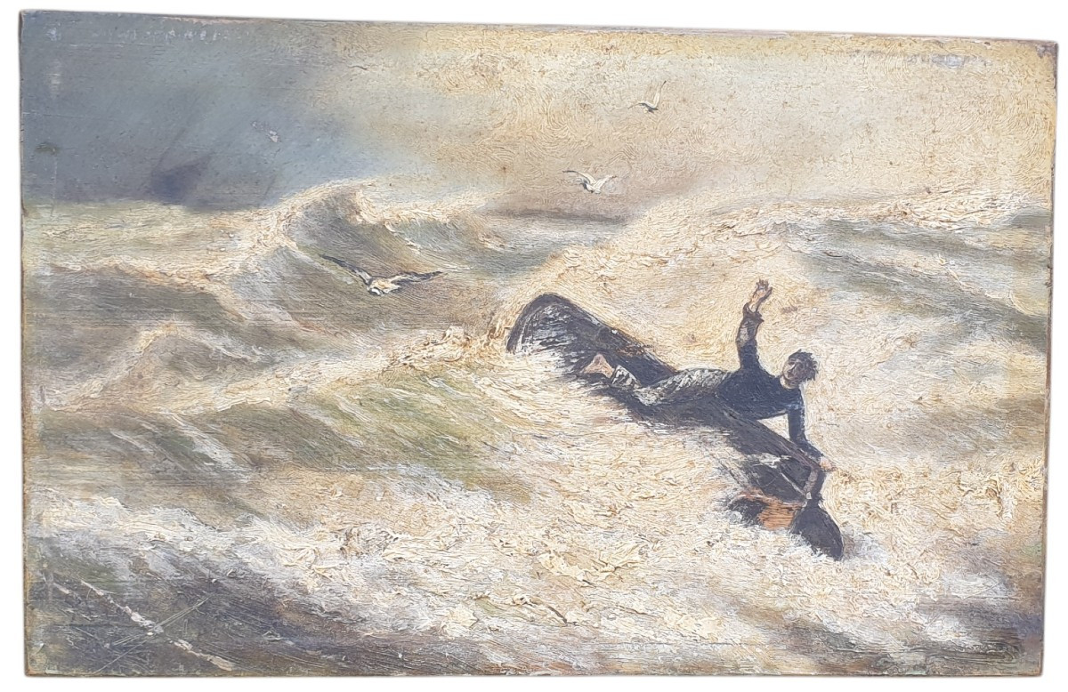 Ludovic Napoléon Lepic, Attributed, Oil On Panel, Dated 1889, Shipwreck 