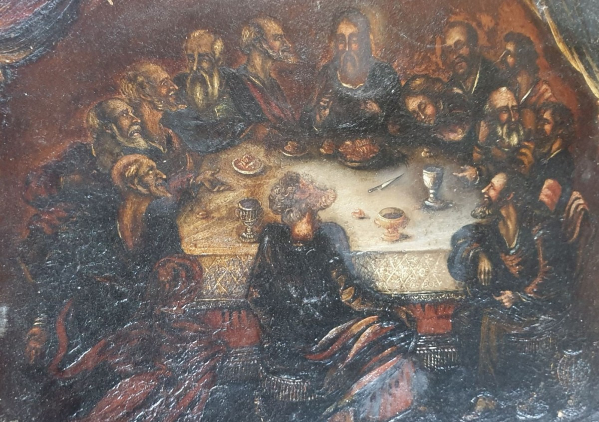 The Last Supper, 18th Century, Oil On Panel, 18th Century-photo-2