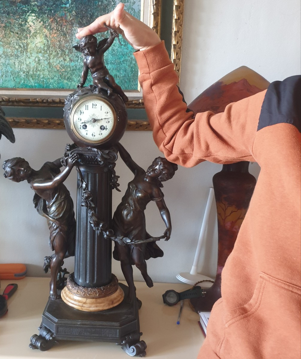 Importante pendule horloge Moreau louis et François signé circa 1880 Napoléon III -photo-2