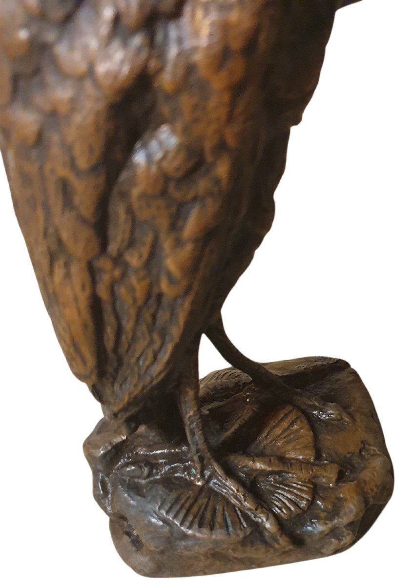 Emmanuel Frémiet Bronze The Heron Bronze Animal -photo-3