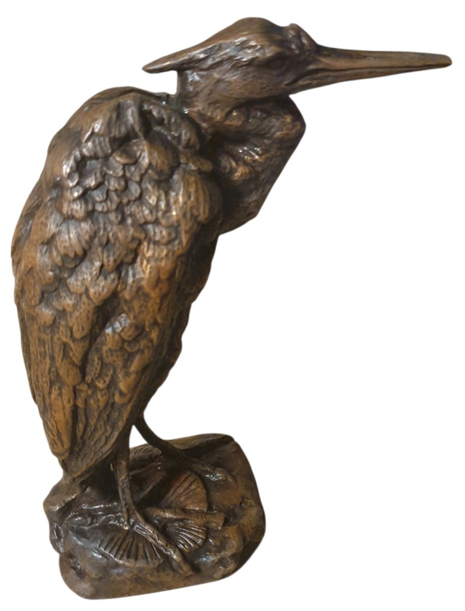 Emmanuel Frémiet Bronze The Heron Bronze Animal 