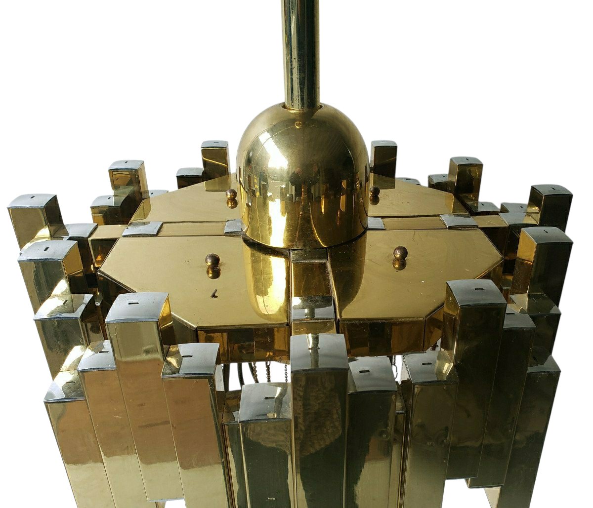 Grand lustre vintage Lumica et venini époque 1970-photo-1