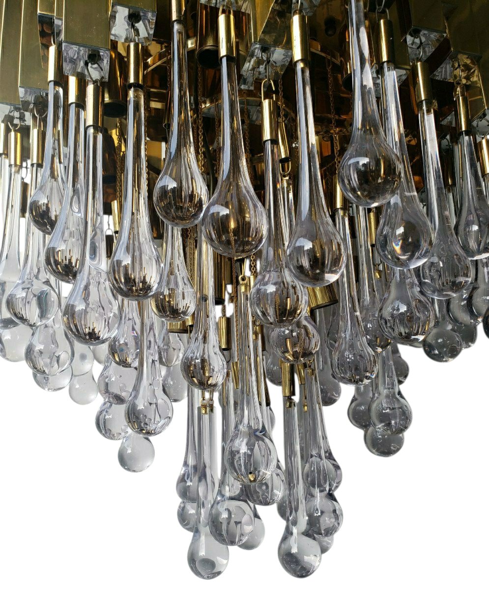 Grand lustre vintage Lumica et venini époque 1970-photo-3