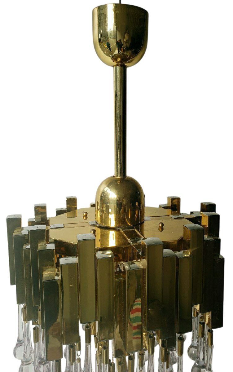 Grand lustre vintage Lumica et venini époque 1970-photo-4
