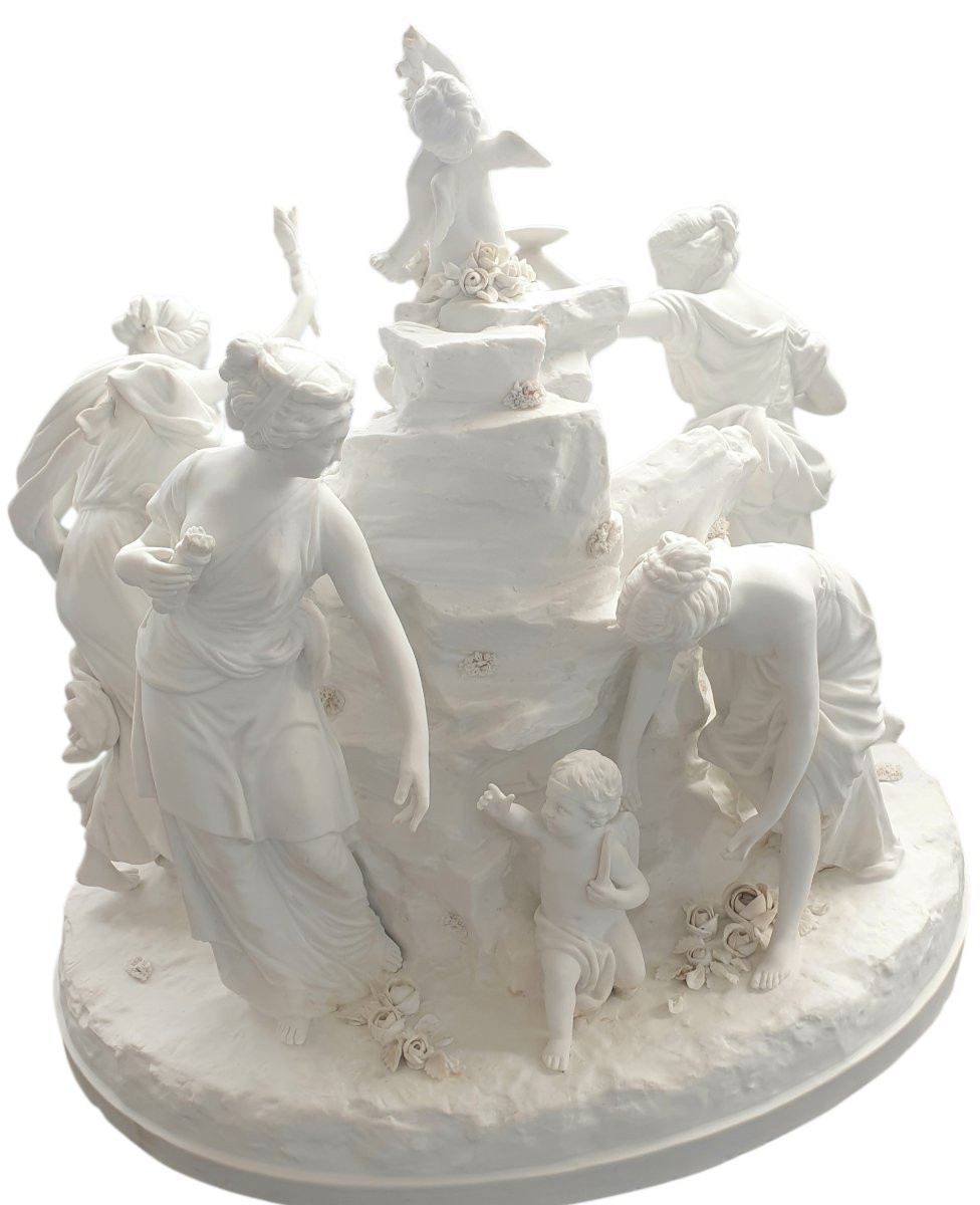 Sevres immense groupe d'après Boisot Simon Louis 12 sujets 40 cm de hauteur -photo-4