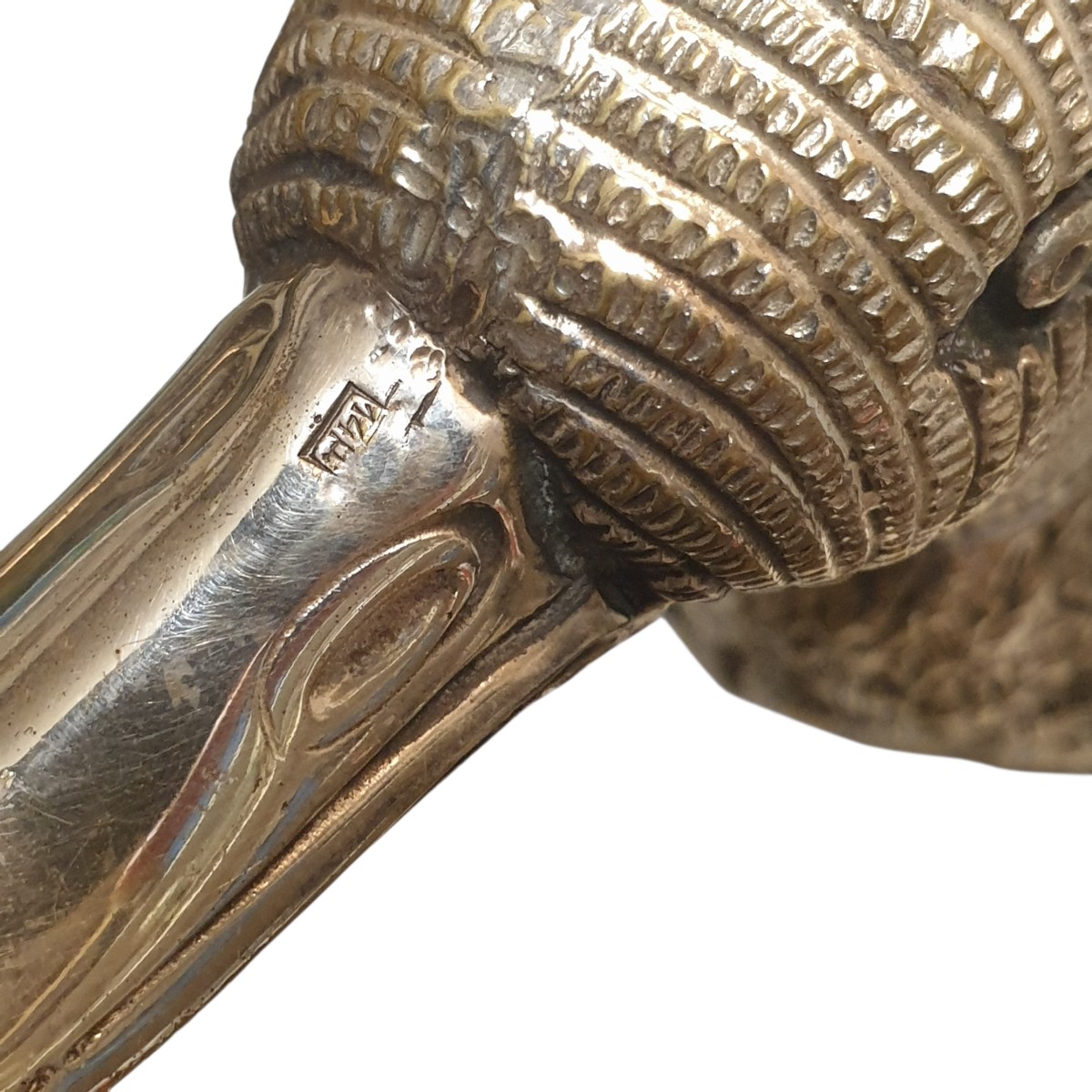 Mauro Manetti Large Silvered Bronze Duck, Signed Circa 1970. Length 35 Cm -photo-4