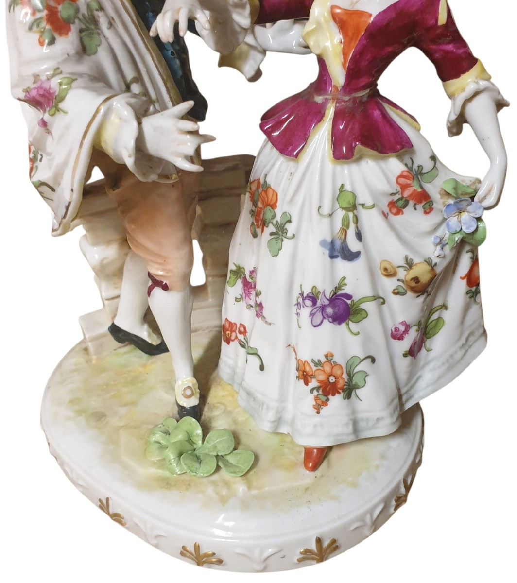 Couples en porcelaine allemande nos meissen nos saxe -photo-2