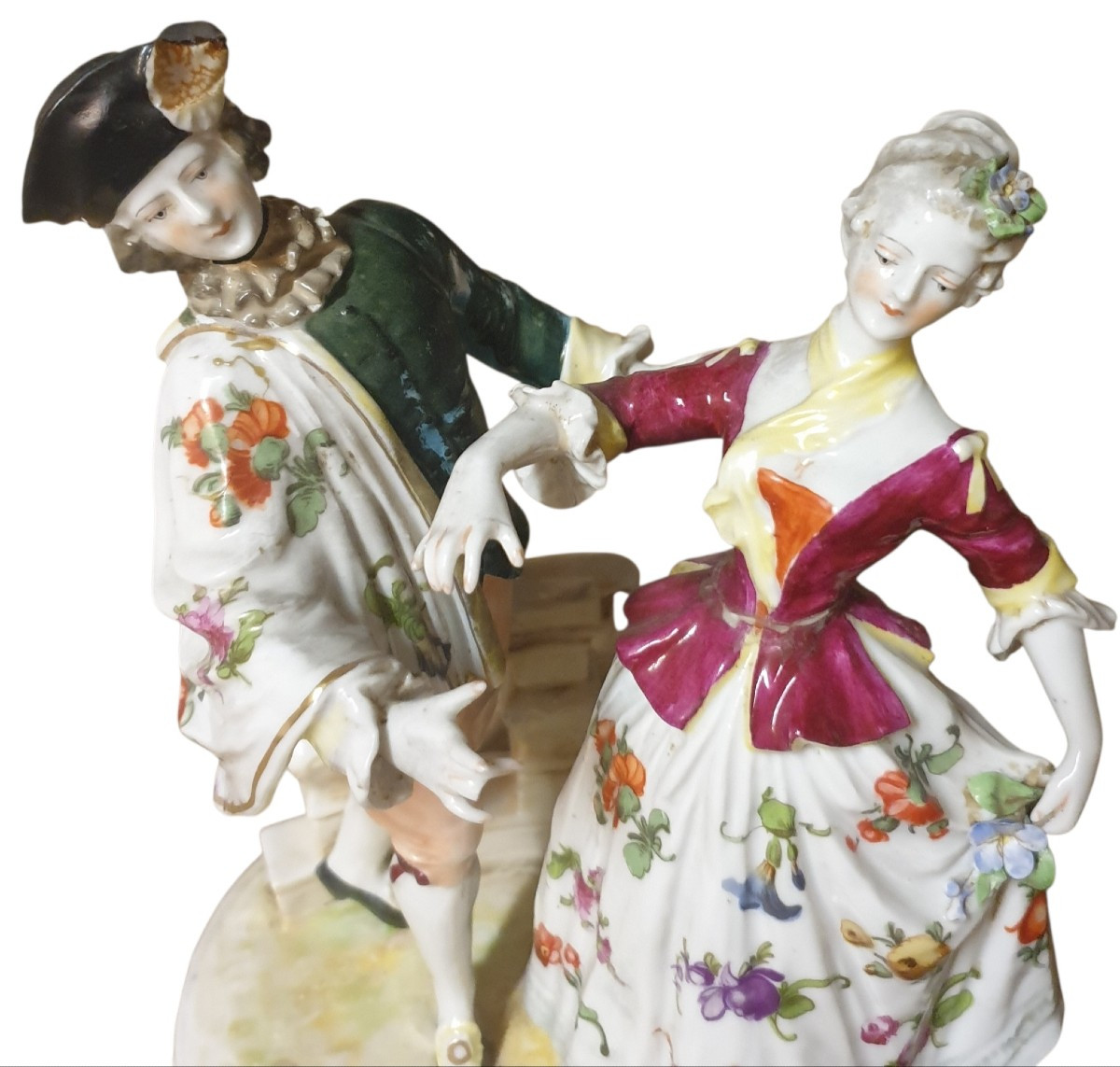 Couples en porcelaine allemande nos meissen nos saxe -photo-3