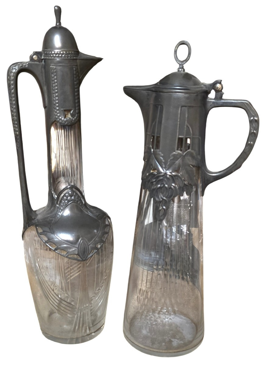 WMF paire de carafes d'époque art nouveau -photo-2