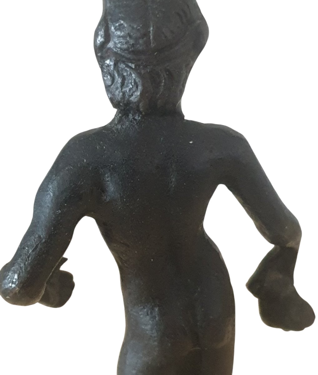 Statuette d'éphèbe en bronze probablement Antinoüs d’après l'Antique XIXème -photo-1