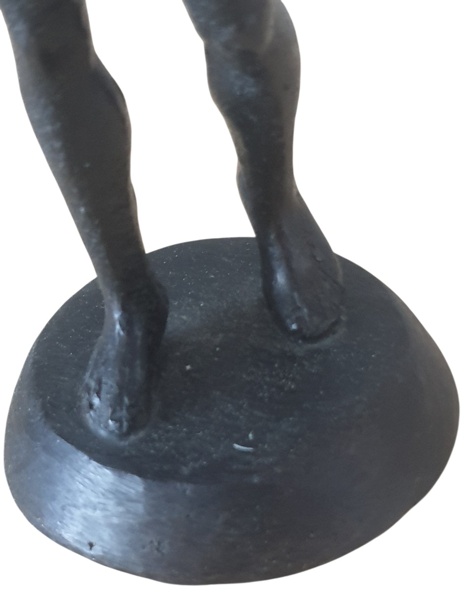 Statuette d'éphèbe en bronze probablement Antinoüs d’après l'Antique XIXème -photo-3