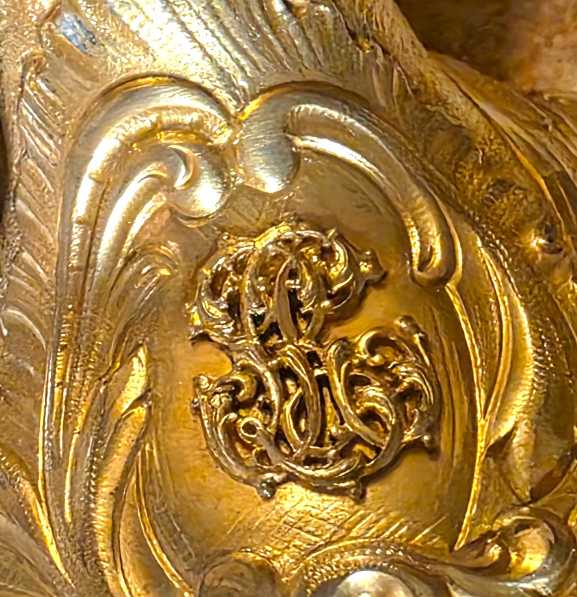 Art Nouveau Vermeil And Solid Silver Carafe/bottle With Monogram -photo-3