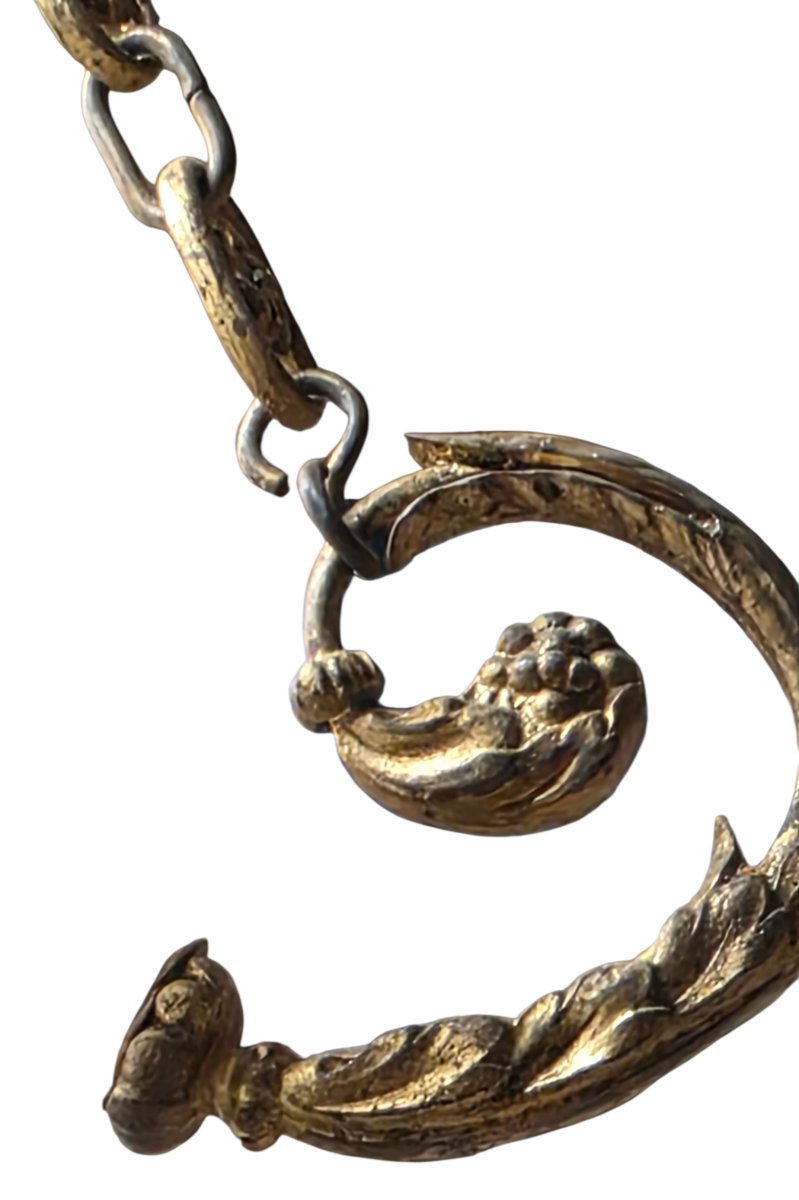 Art Deco Chandelier-style Ceiling Light In Molded Glass With A Bronze Frame -photo-7