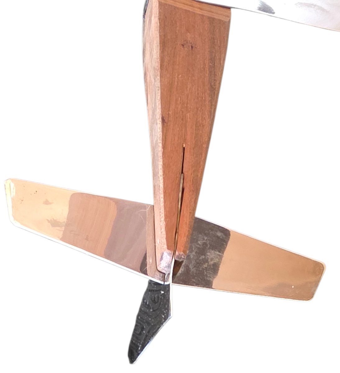 Art Deco Metal And Palissandre Airplane Model -photo-7