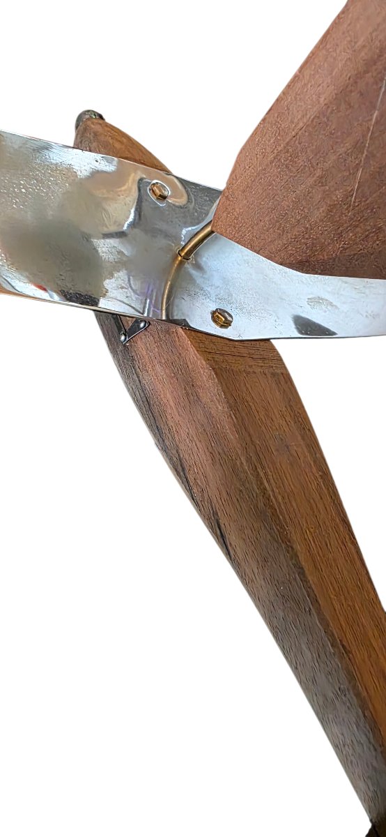 Art Deco Metal And Palissandre Airplane Model -photo-8